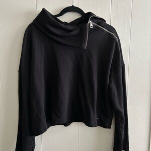 DKNY Black Asymmetrical Zip Sweater